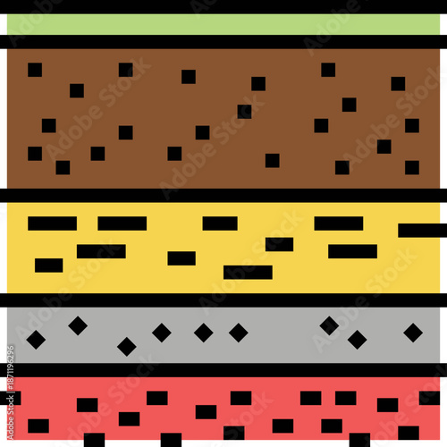 Layered Geological Strata Illustration