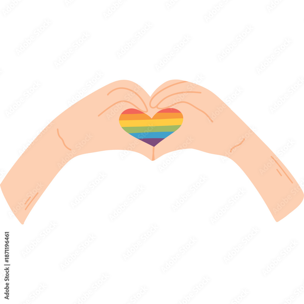 Obraz premium LGBTQ+ Pride Heart Hand Gesture