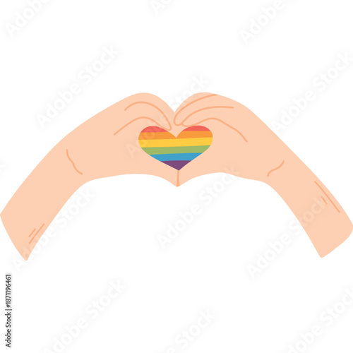LGBTQ+ Pride Heart Hand Gesture