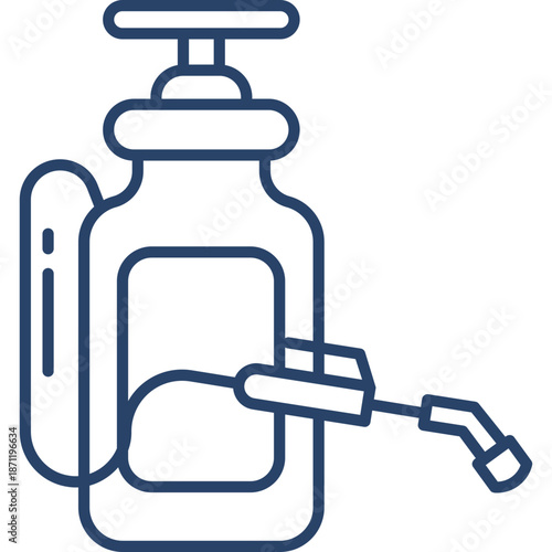 Line Art Icon of a Pump Sprayer Bottle