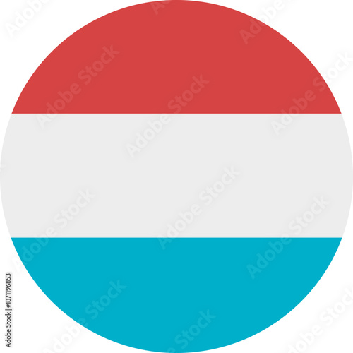 Luxembourg Flag in Circle