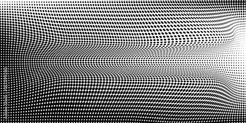 Abstract gradient halftone wave dotted textured pattern. Retro comic pop art backdrop with halftone dots design. Vintage backdrop for comic superhero text, speech bubble, message. Vector ilustration