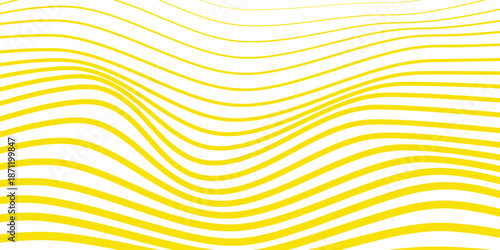abstract geometric yellow thin to thick wave line pattern. modern design vector