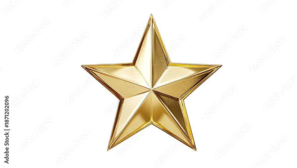 Obraz premium Golden star, glossy, 3D rendering