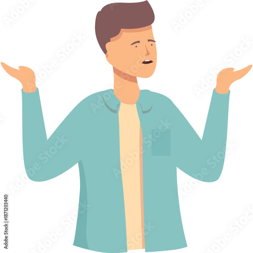 Man Shrugging with Open Arms