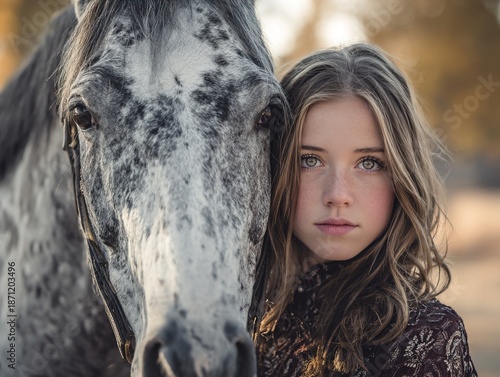 Beautiful Young Woman with Horse – Emotional Outdoor Portrait Photography