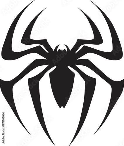 Abstract Black Spider Emblem Logo Minimal Vector Silhouette
