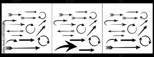 Collection of various arrow symbols and directions