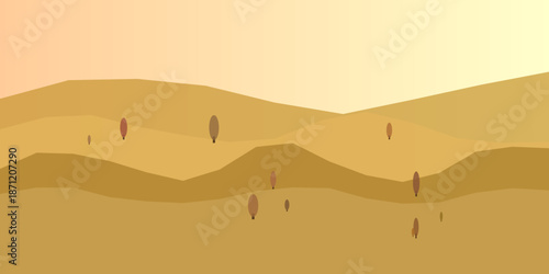 Travelers crossing the desert dunes