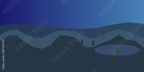 Serene nighttime landscape