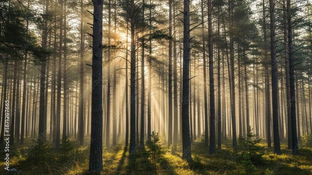 Obraz premium Forest sunlight