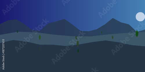 Nighttime mountain landscape