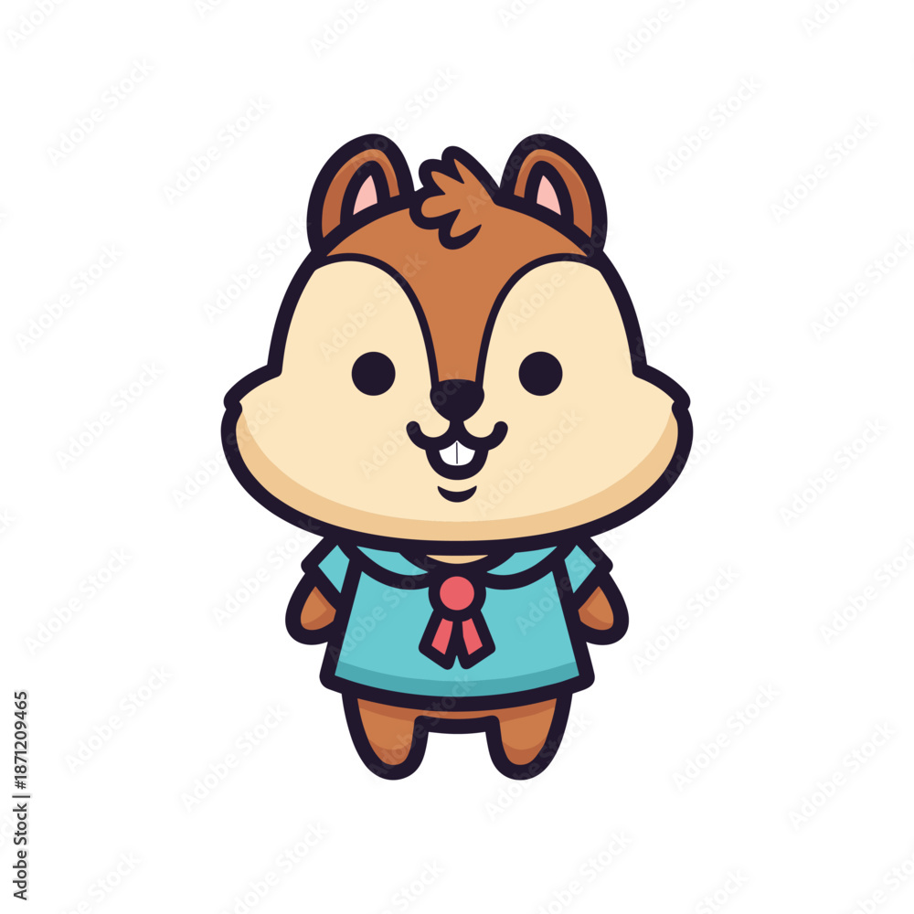 Fototapeta premium Cartoon Chipmunk Vector Illustration