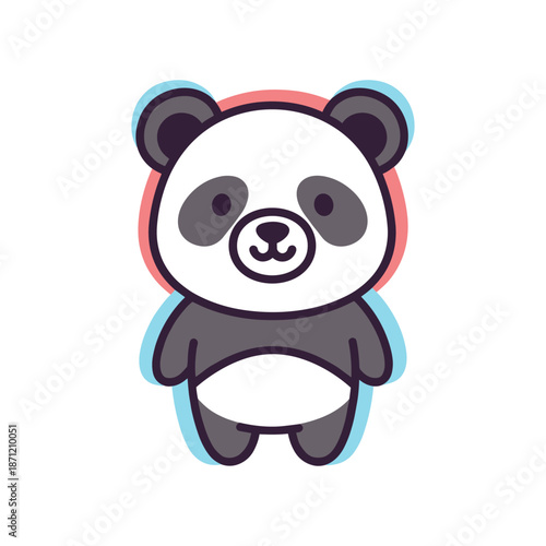 Cute Cartoon Panda Bear Vector Illustration