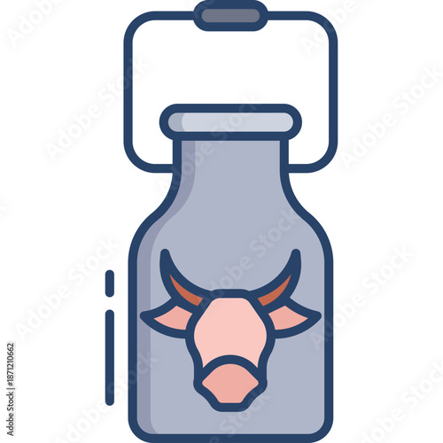 Milk can with cow icon