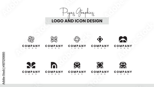 Abstract Geometric Logo Icons Collection Set