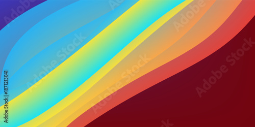 Abstract papercut background. Orange and blue modern wavy layers composition.