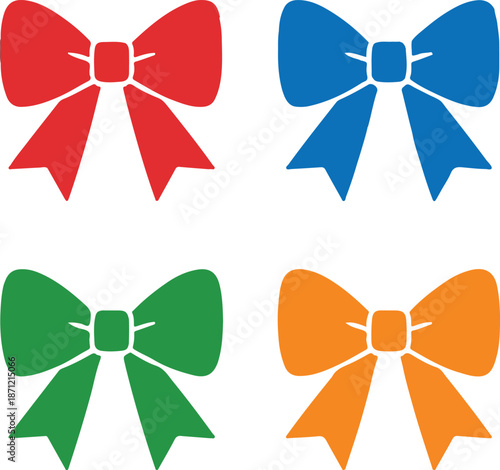 Set of bow vector transparent
