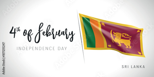 Sri Lanka independence day vector banner, greeting card