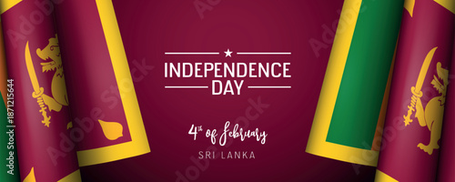 Sri Lanka independence day vector banner, greeting card