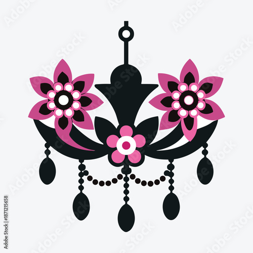 Vector floral ornament illustration with decorative pattern and design elements