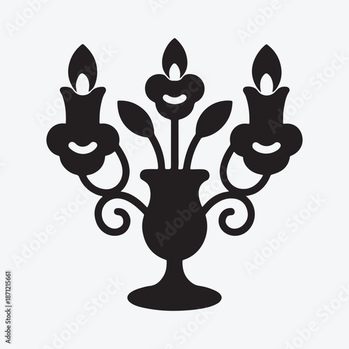 Vase with flowers and decorative Easter bunny elements