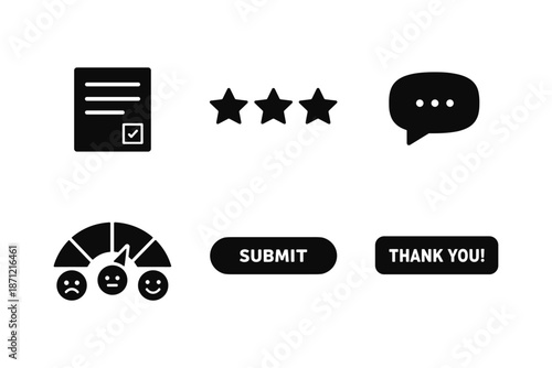 Minimalistic user interface icons for feedback and communication design
