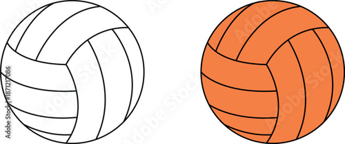 Simple illustration depicting a volleyball and a basketball side by side