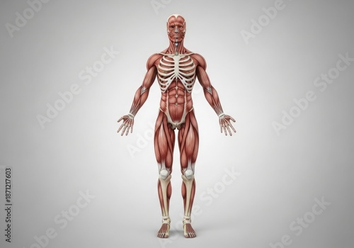 Anatomical illustration of the human musculoskeletal system