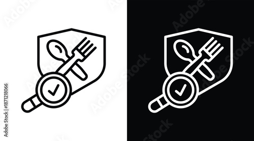 inspection Two-tone version in black and white background