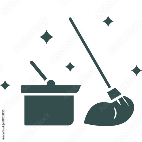 Mop and Bucket Icon