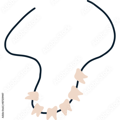 Necklace with Tooth Pendants