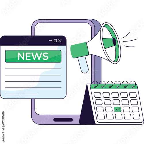 News Announcement and Calendar Alert Icon