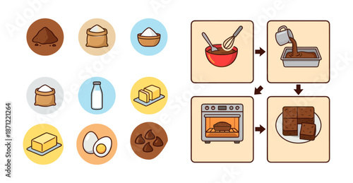 Baking brownie step by step recipe instructions