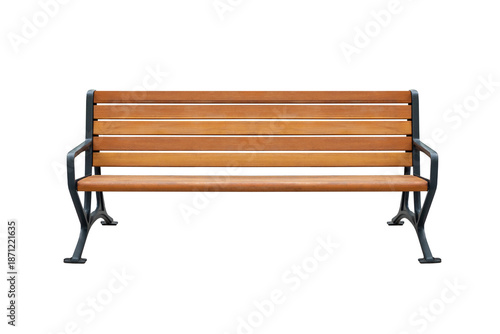 park bench isolated on white background. outdoor furniture