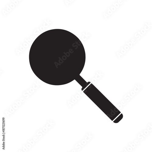 Magnifying glass silhouette vector flat illustration