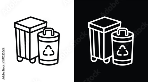 waste Two-tone version in black and white background