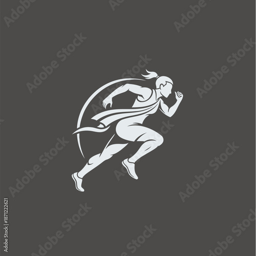 Running Man Silhouette Illustration Design.