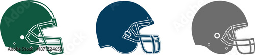 American football helmet vector silhouette illustration, football helmet  Outline, helmet icon, Formats Included EPS