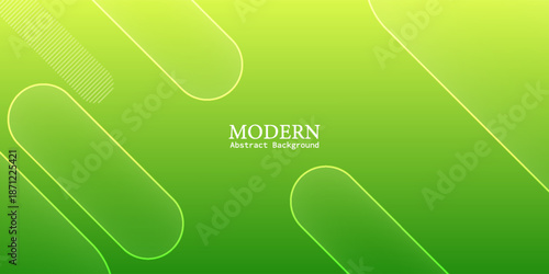 Abstract Green Gradient Background with Rounded Geometric Lines. Modern concept for graphic design, background, web design, poster, banner, book, slideshow.