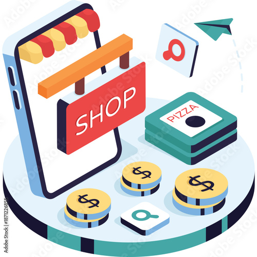 Online Shopping and Delivery Concept