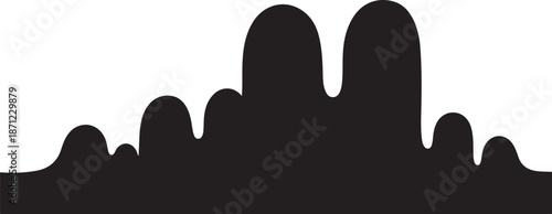 Black Silhouette of a City Skyline at Night