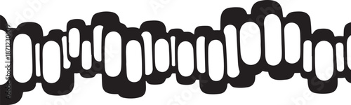 Abstract black and white oval pattern design element