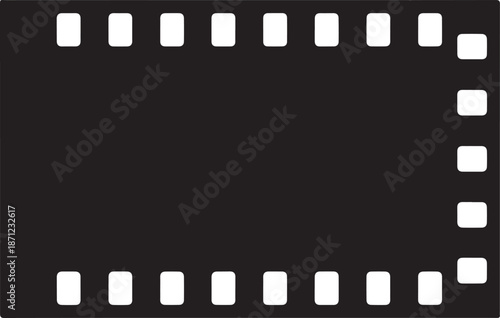 Film strip icon with perforations on a white background