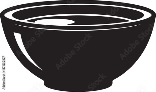 Black bowl with handle illustration