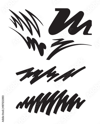 Black brush strokes white abstract 2
