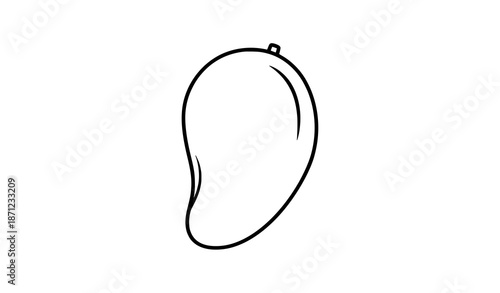 Minimalist mango silhouette vector artwork with clean modern fruit design