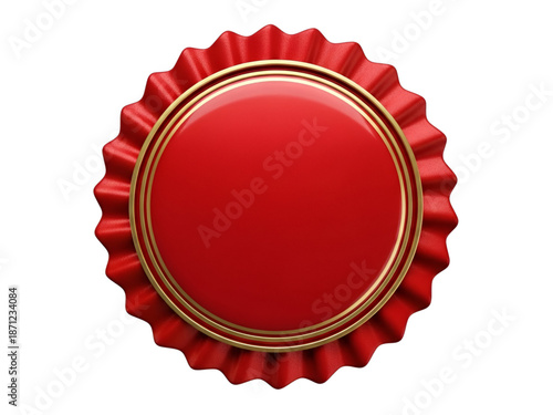 Red wine bottle cap with gold rim isolated on white background