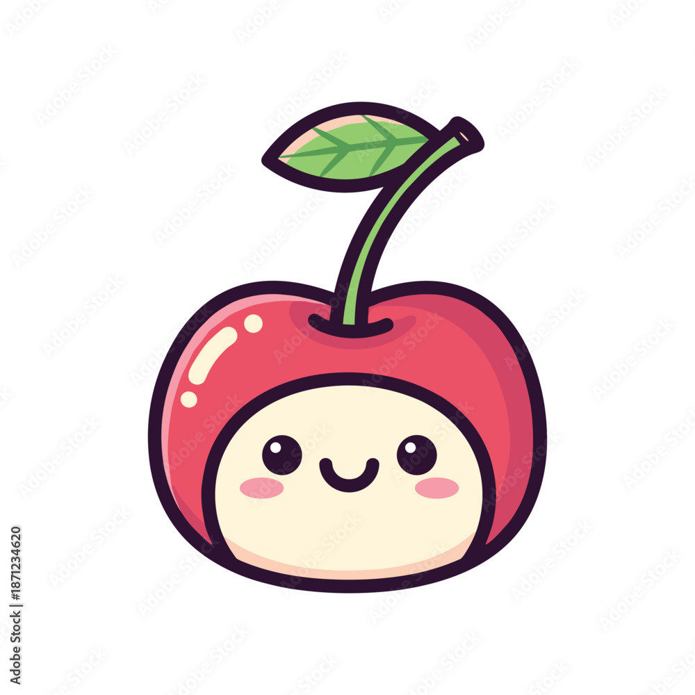 Obraz premium Adorable Cartoon Cherry Illustration