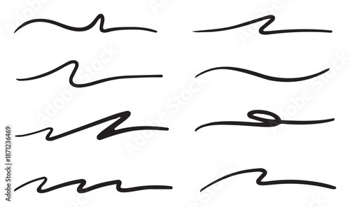 Black ink swirls white lines